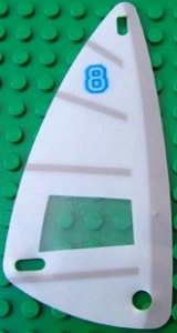 x66px11-12G Zeil 6x12 Horizontale grijze strepen, verticale blauwe streep (plastic) transparant gebruikt *5D000