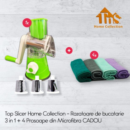 Top Slicer Home Collection - Razatoare de bucatarie 3in1 + 4 Prosoape CADOU