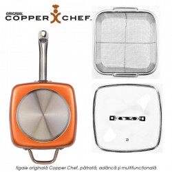 Copper Chef Original - Tigaie Patrata Adanca Multifunctionala Set 5 Piese