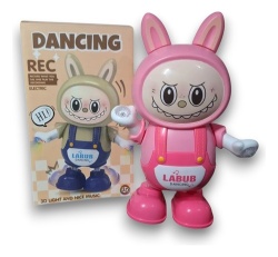 Jucarie Labubu Dancing cu Lumini si Inregistrare – Model Interactiv Electric Micutul Monstru, Pop Mart ,The Monsters. ROZ