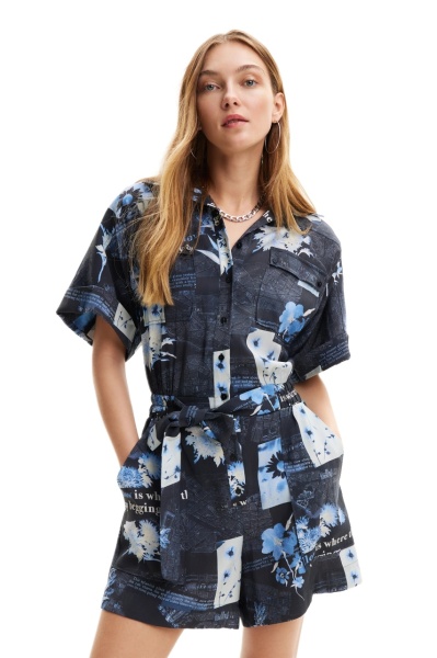 Salopeta DESIGUAL scurta cu cordon Jumpsuit Napoles