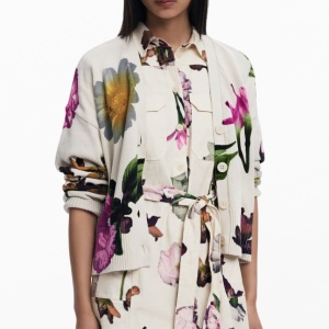 CARDIGAN DESIGUAL CU IMPRIMEU FLORAL - Img 1