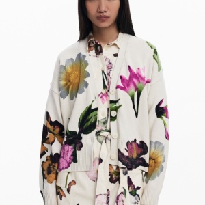 CARDIGAN DESIGUAL CU IMPRIMEU FLORAL - Img 6