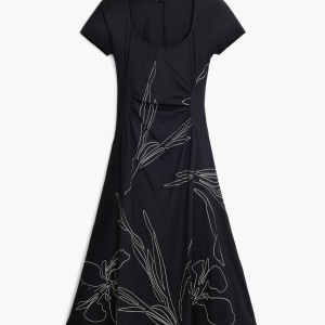 ROCHIE DESIGUAL MIDI CU SILUETE FLORALE - Img 2