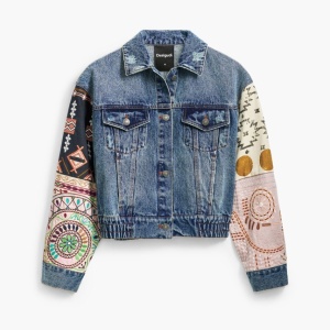 Jacheta DESIGUAL din denim cu maneci decorate - Img 2