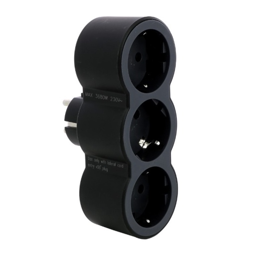 Stecher adaptor LEGRAND 3 prize, negru liniar cp l694519