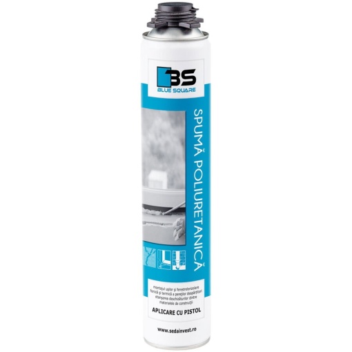 Spuma poliuretanica de vara pt constructii 750ml pistol 202 BLUE SQUARE