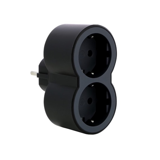 Stecher adaptor LEGRAND, negru 2 prize liniar cp l694517