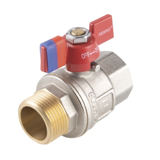 Robinet de trecere, cu sfera fluture pn30 mt 1 kfpm31 FERRO