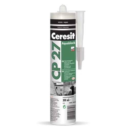 Silicon, pentru acoperis, negru bituminos 300ml cp27 aqua block 1062422 CERESIT HENKEL