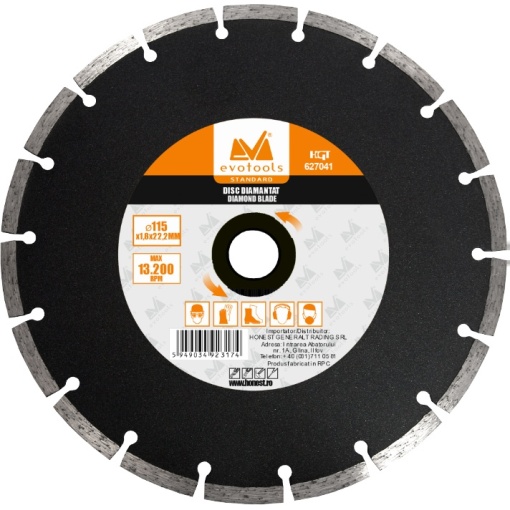 Disc diamantat segmentat, universal 150mm 627043 EVOTOOLS