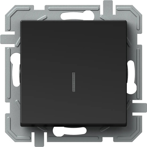Intrerupator simplu, cu indicator luminos 1p 10a 250v, negru LOGIQ TEM-sq10bkinxo-u