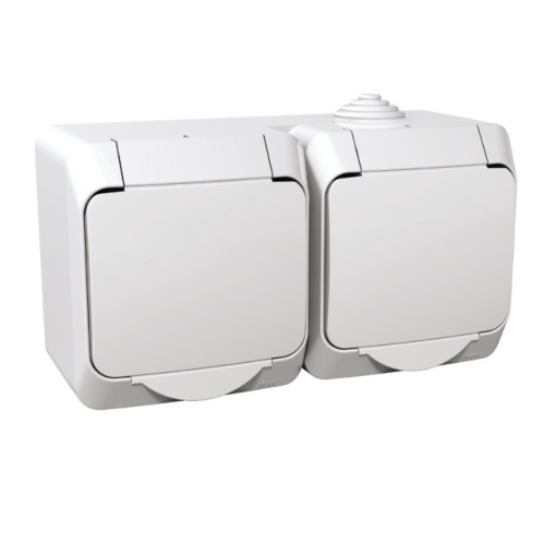 Priza dubla cp, si capac ip44 cedar wde000523 SCHNEIDER