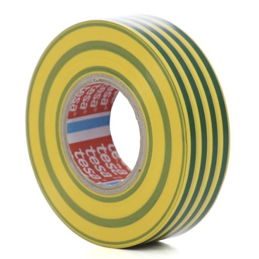 Banda electroizolatoare 20m*19mm TESA, galben, verde
