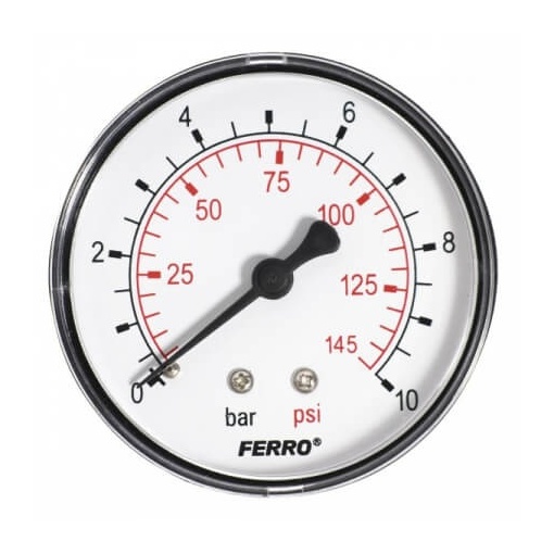 Manometru apa 0-10 bari 1/4 axial FERRO m6310a