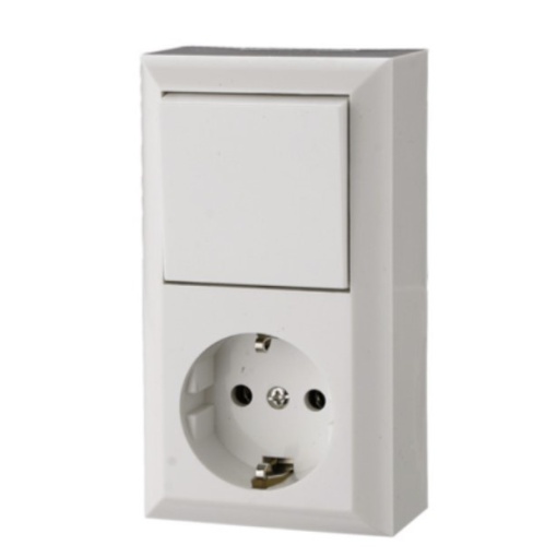 Priza+intrerupator pt, cu cp 6-0314 quatric