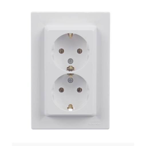Priza dubla schuko st asfora 2p 16a ip20 alba eph9900121 SCHNEIDER