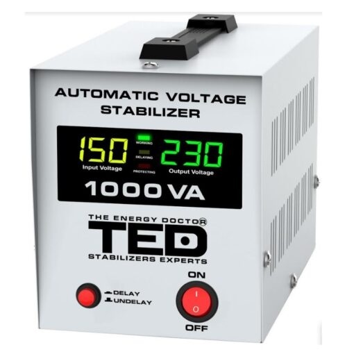 Stabilizator tensiune 1000va-avr lcd 2 iesiri schuko TED000040