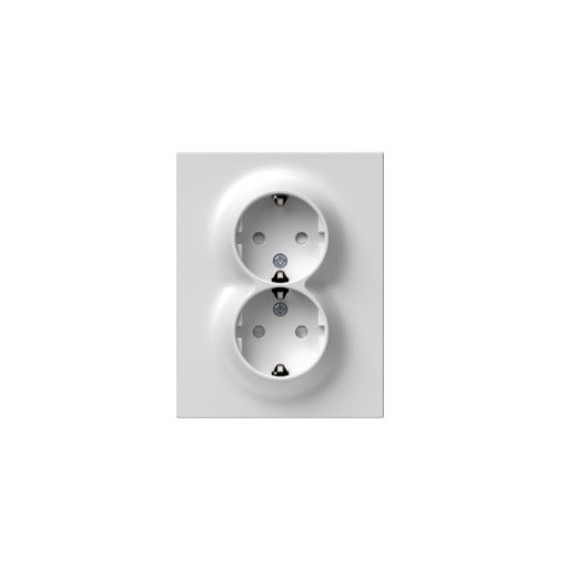 Priza dubla slim schuko 16a, alb LOGIQ TEM-vq16pwf-u