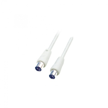 Cablu coaxial mama-tata dublu ecranat 2.5m, alb rf 3
