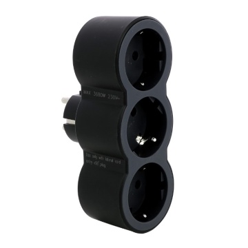 Stecher adaptor LEGRAND 3 prize, negru liniar cp l694519