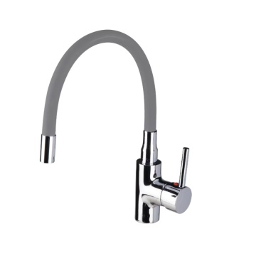 Baterie bucatarie monocomanda pipa flexibila inox, gri EVOSANITARY 680340