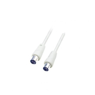 Cablu coaxial mama-tata dublu ecranat 5m, alb rf 5