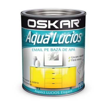 Email 2.5 l lucios aqua, alb pur OSKAR