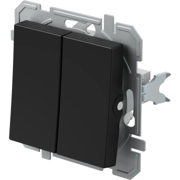 INTRERUPATOR DUBLU 1P 10A 250V NEGRU LOGIQ TEM-SQ50BKXO-U