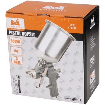 PISTOL DE VOPSIT COMPRESOR 680 ML 3.5BAR CU 3 DUZE ETS 675799 EVOTOOLS
