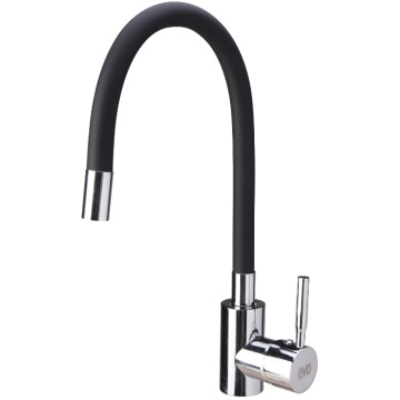 Baterie bucatarie monocomanda pipa flexibila inox, negru EVOSANITARY 680338