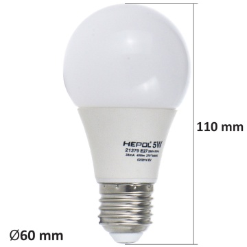 BEC LED E27 LUMINA CALDA 5W 3000K A60 21379 LOHUIS
