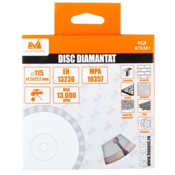 DISC DIAMANTAT SEGMENTAT UNIVERSAL 125MM 678382 EVOTOOLS