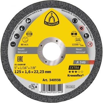 Disc, pentru debitat inox 115*1.6mm 340936 KLINGSPOR a346ex