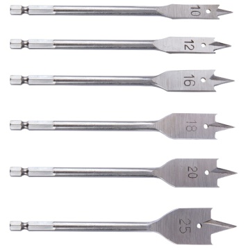 SET BURGHIE LEMN PLAT 6 PIESE 10-25MM ETS 679616 EVOTOOLS