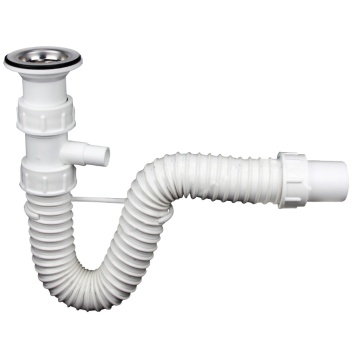 Sifon flexibil, cu ventil, si preaplin texo 672503 EVOSANITARY