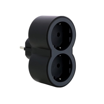 Stecher adaptor LEGRAND, negru 2 prize liniar cp l694517