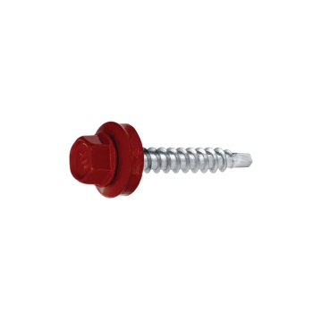 Surub autoforant 4.8*19 mm rosii pt acoperis, cu saiba