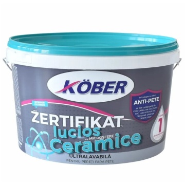 Vopsea lavabila zertifikat microsfere ceramice 3l, alb lucios KOBER