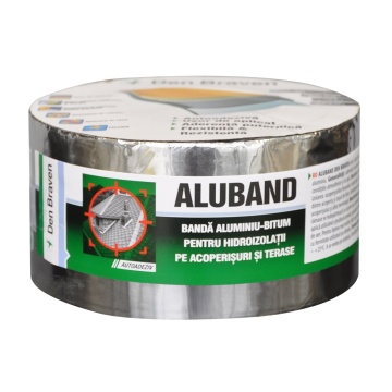 Banda bituminoasa autoadeziva, cu folie al 10cm 10m/ rola ALU BAND d30420