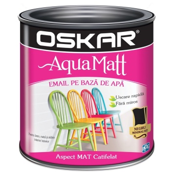 Email 2.5 l matt aqua, negru minimalist OSKAR