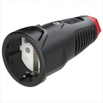 Priza industriala cauciuc, negru 220v ip20 apce-2510-s