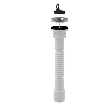 Racord flexibil scurgere 1 1/2 50/40mm+ventil, si sita metalica a770+a33 ALCAPLAST