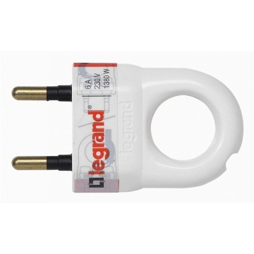 Stecher LEGRAND, cu inel extragere, alb 6a lg050162