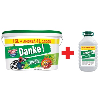 Vopsea lavabila peretii respira 15l, alb, interior + amorsa 4l DANKE