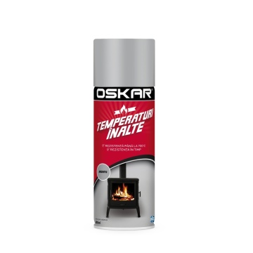 Vopsea spray acrilic, pentru temperaturi inalte argintiu 400ml OSKAR