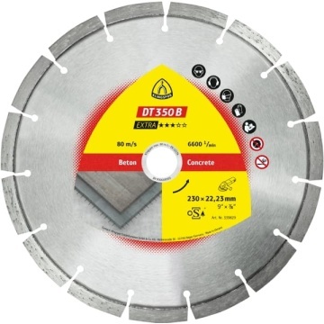 Disc diamantat segmentat beton 230mm 339829 KLINGSPOR dt350b