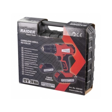 Masina de gaurit / insurubat RAIDER, cu 2 acumulatori 12v rd-cdl34 030163 - Img 2