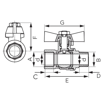 ROBINET DE TRECERE CU SFERA FLUTURE MT PN 40 1 KMH31 FERRO