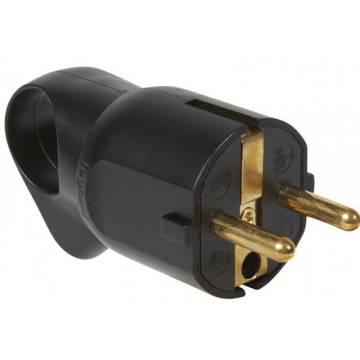 Stecher LEGRAND, cu inel, negru cp 16a lg050328